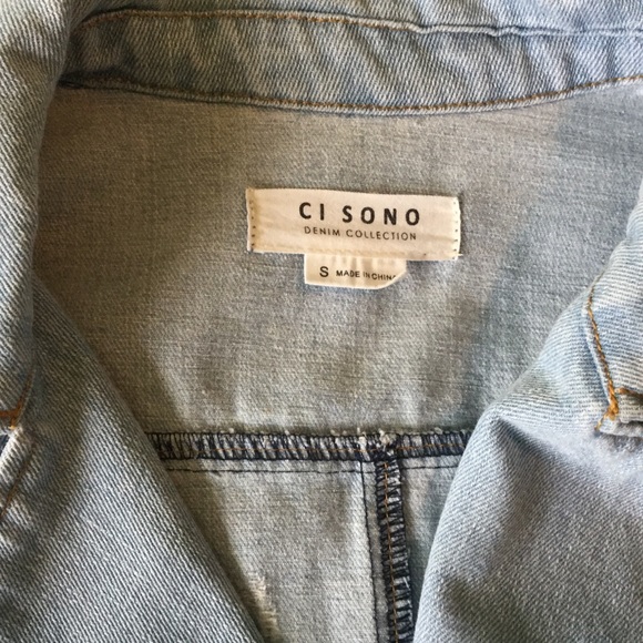 Ci Sono moto style light wash jean jacket - Picture 8 of 13